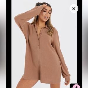 Pretty little thing tan Romper jumpsuit